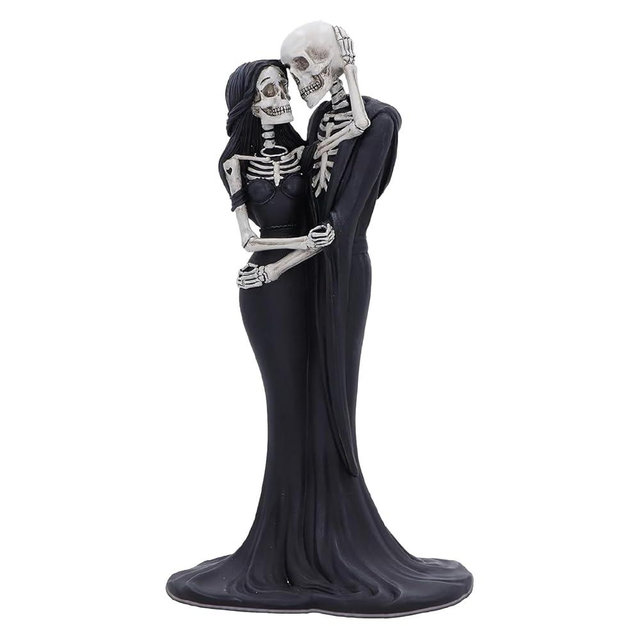 Nemesis Now Eternal Embrace Skeletons Figurine, Hand-Painted Resin Gothic Lovers Statue, Romantic Skeleton Decor, Perfect Gothic Wedding Cake Topper, 24cm