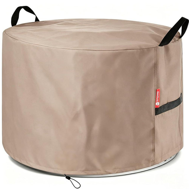 [2026 Upgraded]SheeChung Fire Pit Cover Round for Solo Stove Yukon 27",Heavy Duty 600D Waterproof Firepit Cover 28"D x 18"H,Fits for 24"-28" Smokeless Fire Bowl/Table,Outdoor Covers with Drawstring