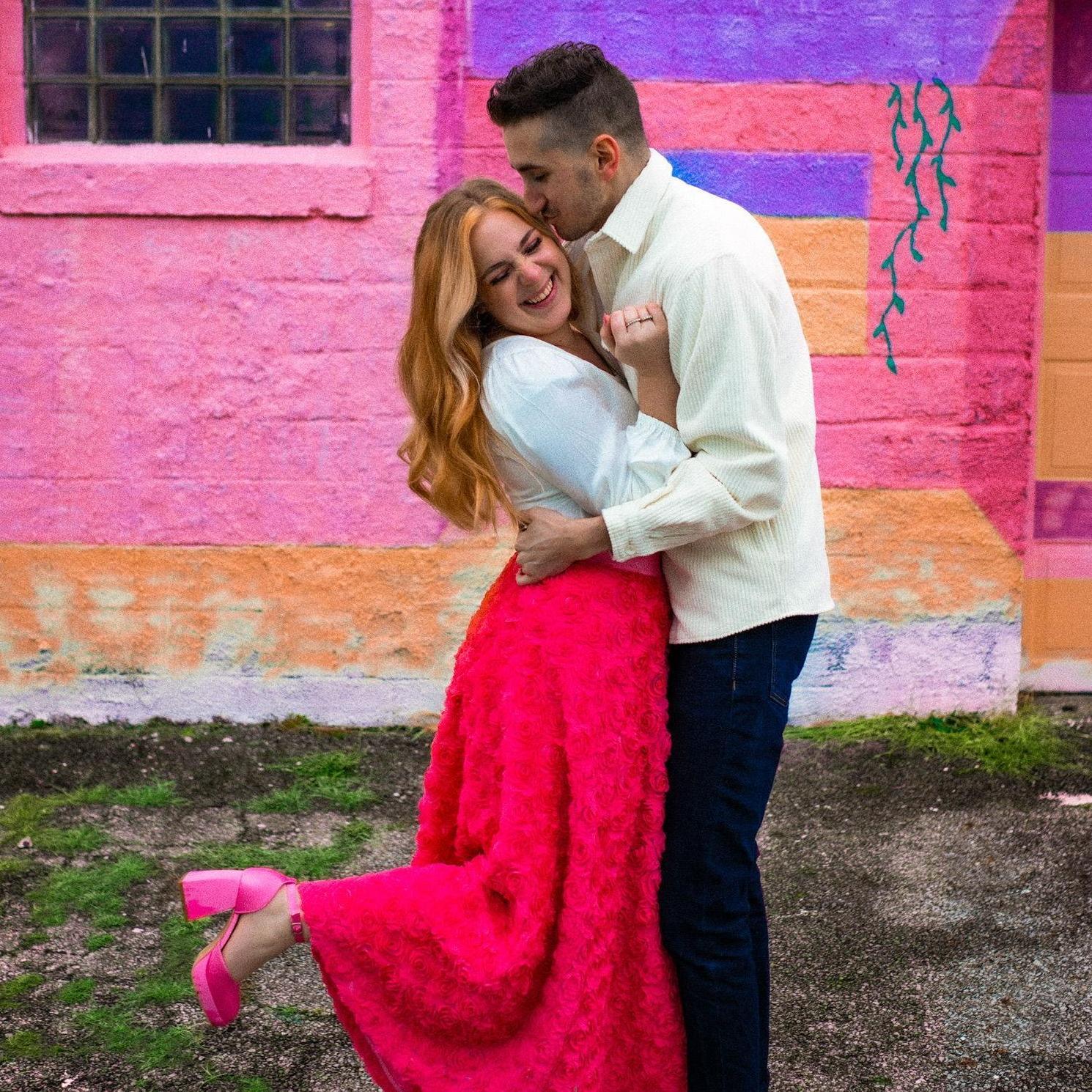 Part of our engagement set, taken at 934 Gallery on Cleveland Avenue in Columbus. Photo by India Jade Orban, editing by Liz.