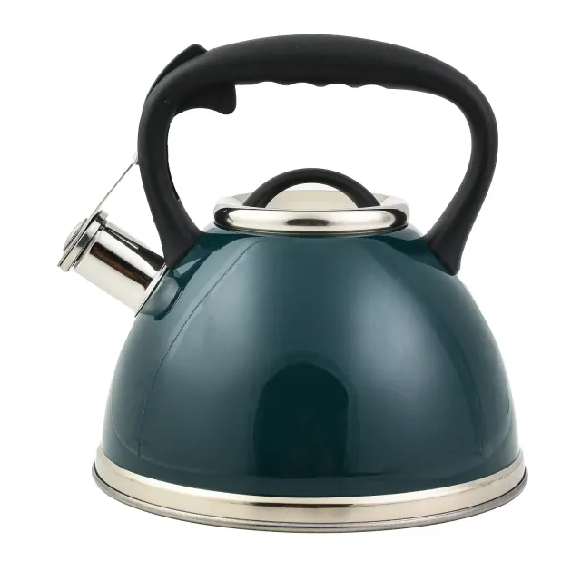 SharpChef Whistling Stovetop Tea Kettle,Food Grade Stainless Steel, Cool Touch Ergonomic Handle, Fast Boil, for Gas, Electric, and Glass Ranges - 3L