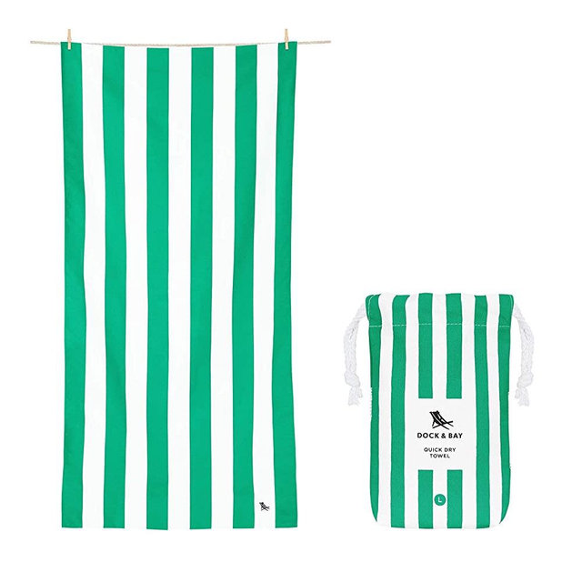 Quick Drying Beach Towels for Travel - Absorbent Towel for Swimmers, Sand Free Towel - Large Beach Towels for Kids & Adults - 100% Recycled