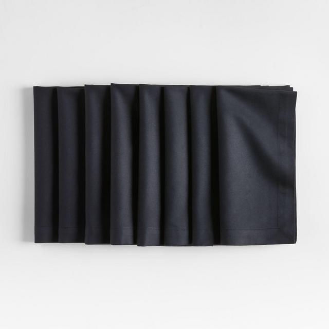 Aspen Black Cotton Napkins, Set of 8