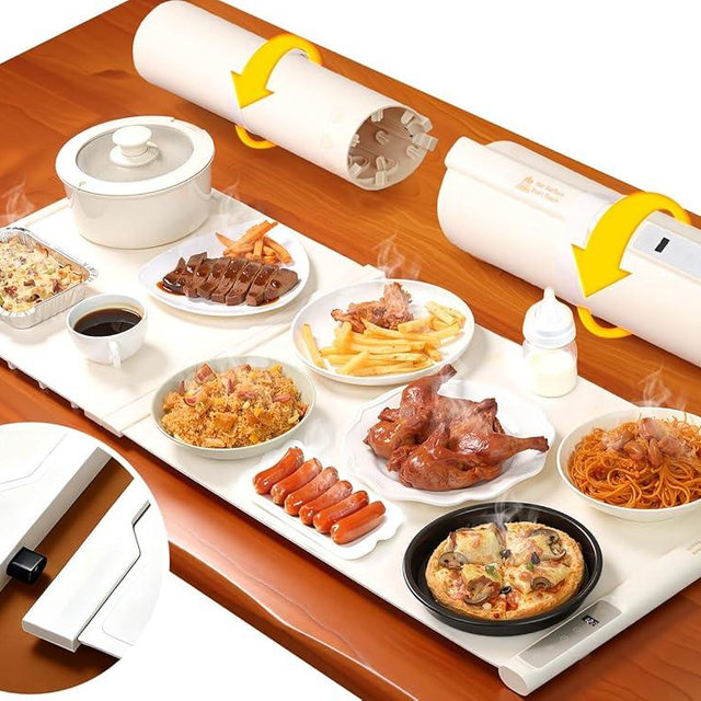 42"x16" Warming Mat for Food Extra Large, Extendable Food Warming Mat, Electric Warming Tray for Buffets Party with 7 Adjustable Temperature, 6 Timer, Silicone Food Warmer for Parties Home Countertop