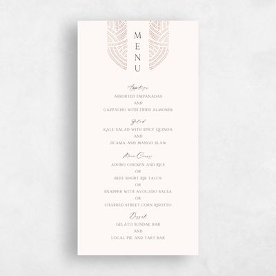 Latte, Brown Wedding Menu - Belmont