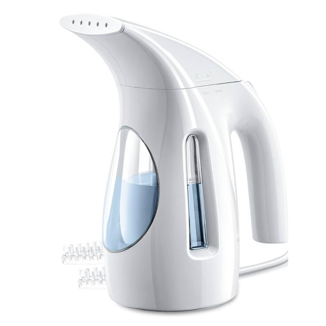 HiLIFE Steamer for Clothes, Portable Handheld Design, 240ml Big Capacity, 700W, Strong Penetrating Steam, Removes Wrinkle, for Home, Office(ONLY FOR 120V) (Pearl White)