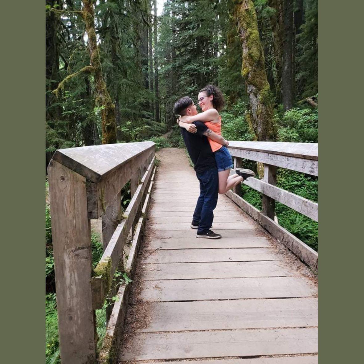 Hiking around.