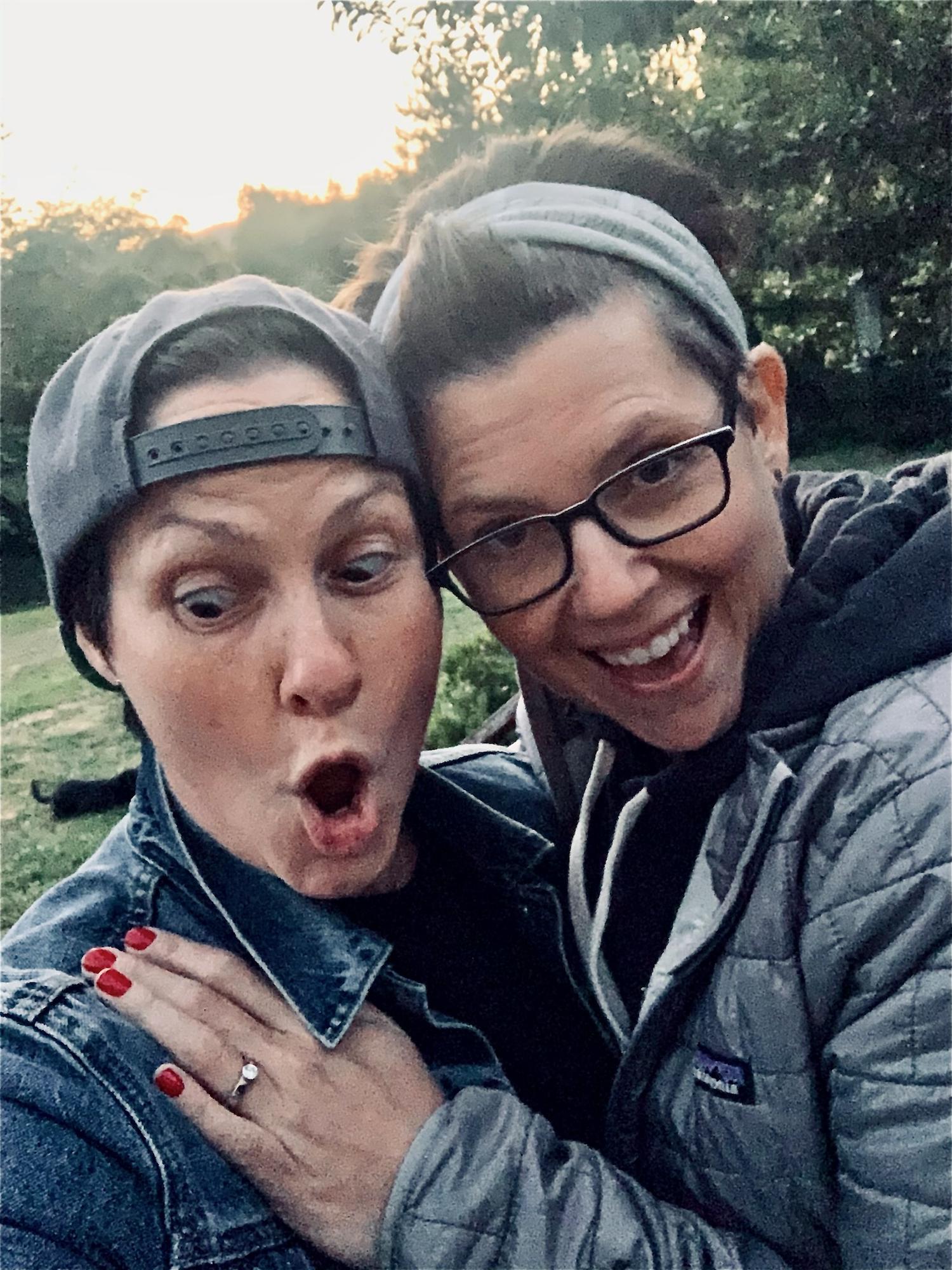 Moments after Allison proposed!