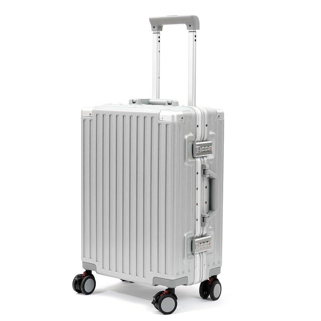 UrbanExplorer 20 Inch Carry On Luggage Aluminum Frame Airline Approved, Zipperless Luggage Carry On TSA Approved ABS+PC Hard Shell Suitcases, Lightweight Carry-On Suitcase with Cup Holder, Sliver