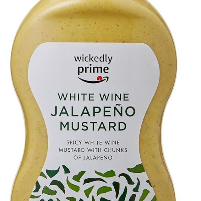 Amazon Brand - Wickedly Prime Mustard, White Wine Jalapeno, 11.75 Ounce