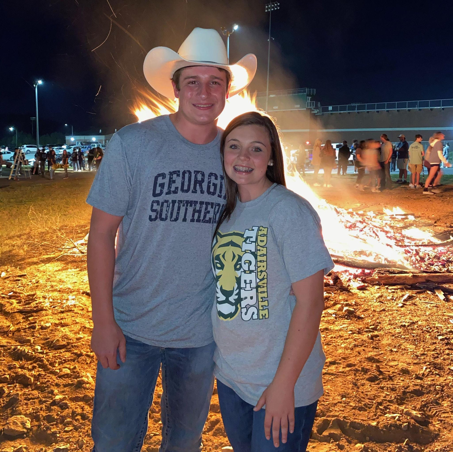 Homecoming bonfire a week before we started dating!