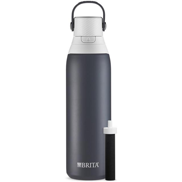 Brita 20oz Premium Double-Wall Stainless Steel Insulated Filtered Water Bottle - Gray