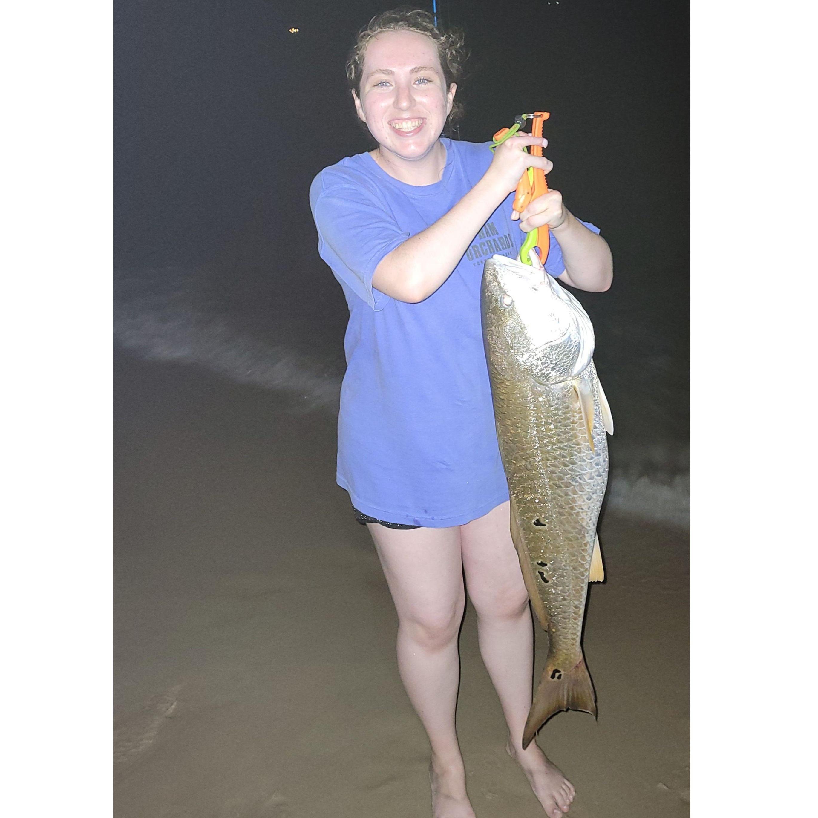 We also went night fishing, and Shae is still proud of this catch today!