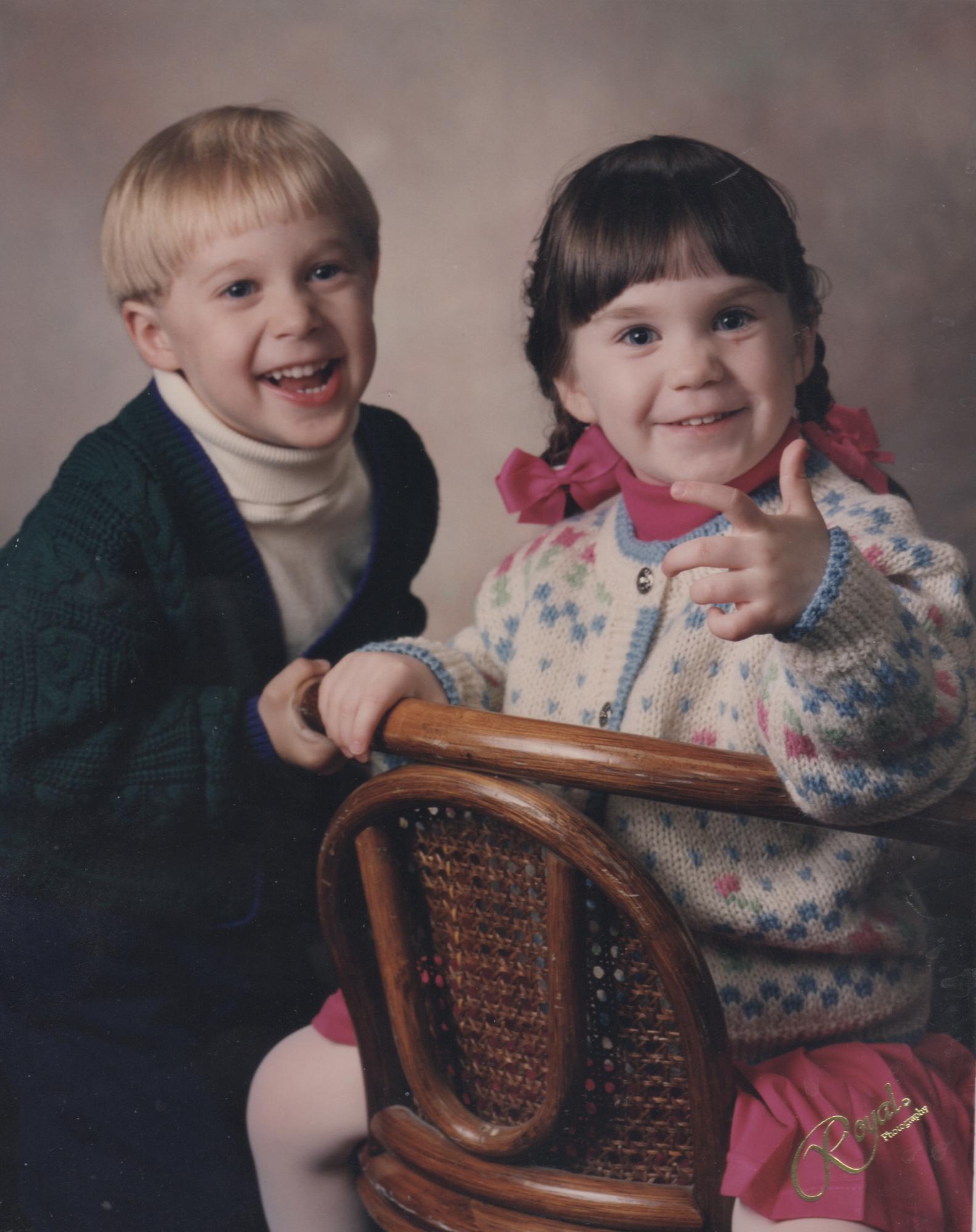 Look at these cuties. Trevor and his sister Tara striking a pose