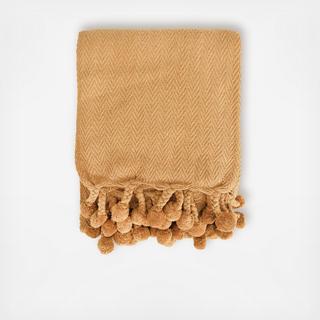 Braided Pom Pom Tassels Throw