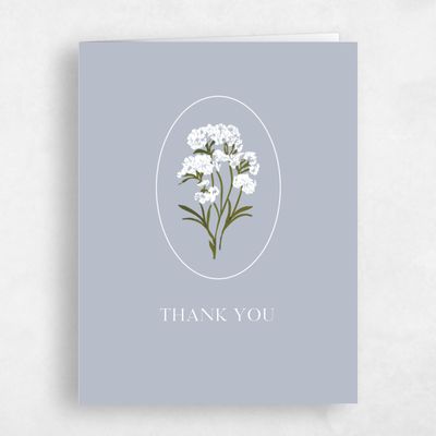 Cloud Gray, Grey Wedding Thank You - Nelia Portrait
