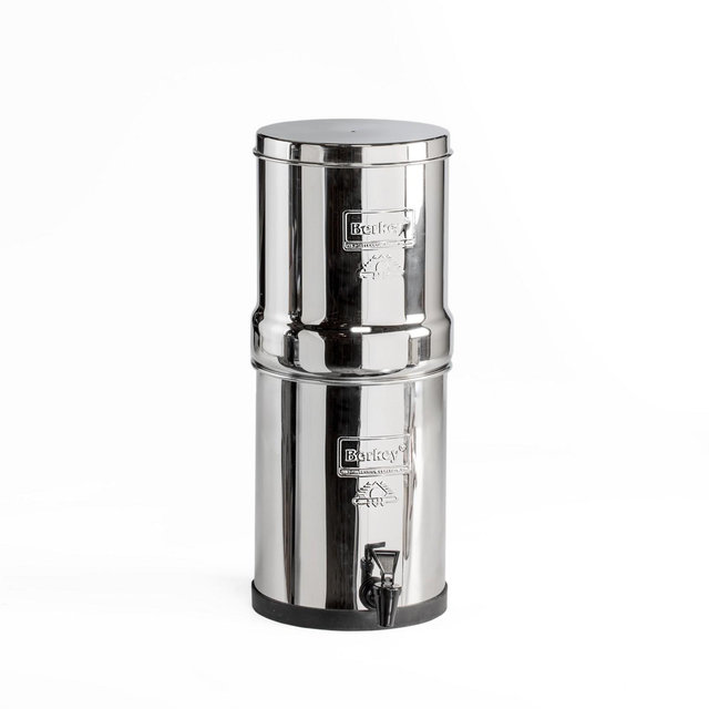 Travel Berkey Water Filtration System with 2 Black Berkey Element Filters, Gravity-Fed, Stainless Steel, 1.5 Gallon