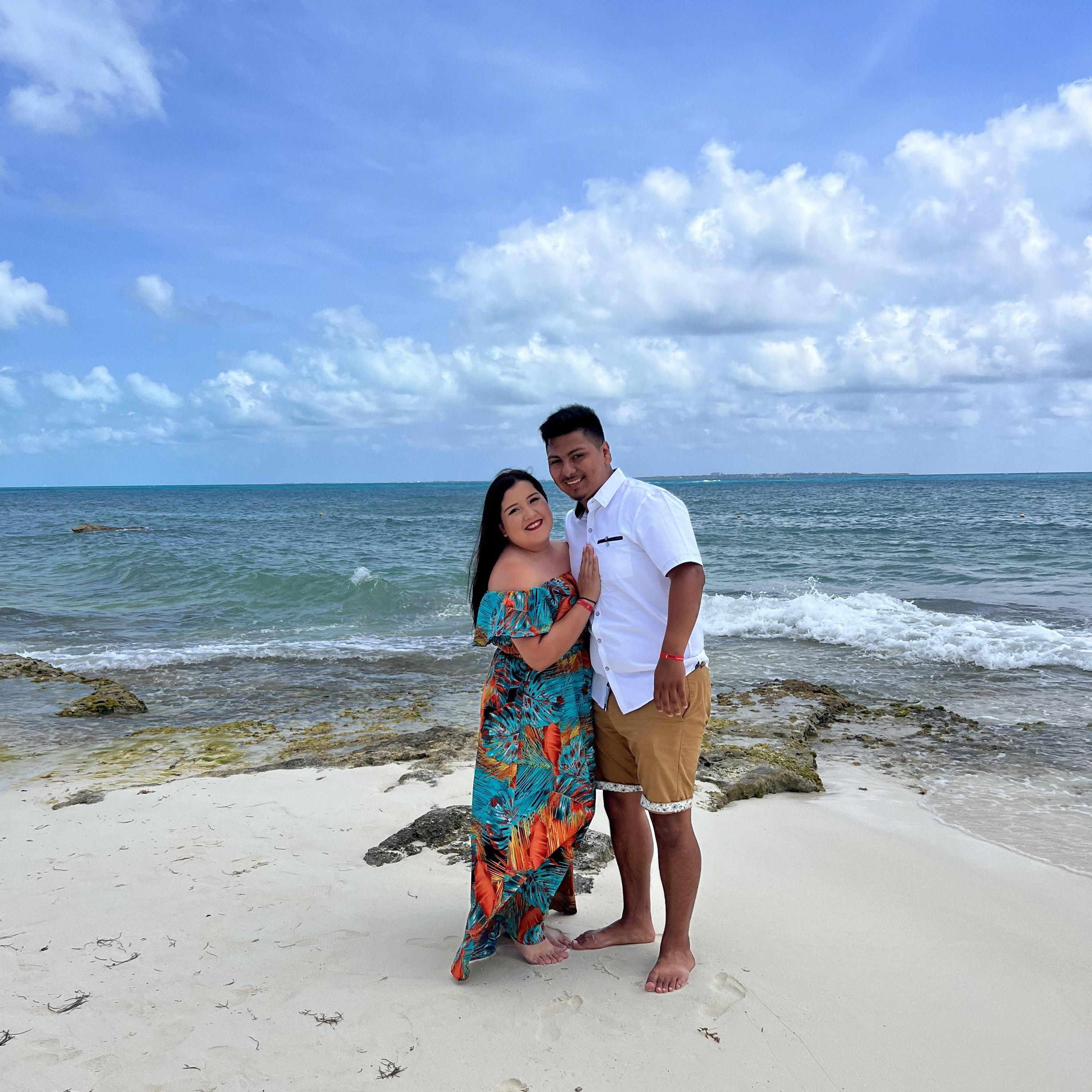Us enjoying the beach at Cancun!