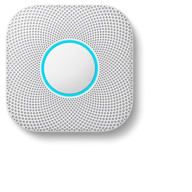 Google Nest Protect 2nd Generation Smart Smoke/Carbon Monoxide Wired Alarm, Hardwired Smoke and Carbon Monoxide Detector - Chalk