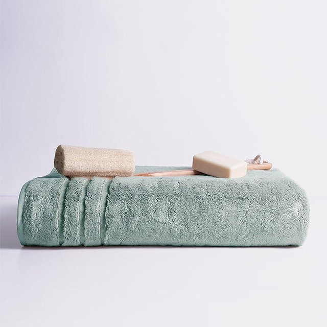 Cariloha Bamboo-Viscose Bath Sheet - Large Bath Sheet for Wraparound Comfort - Luxuriously Soft, Odor-Resistant Bath Sheet - Made with Viscose from Bamboo & Turkish Cotton - 40" x 70" - Ocean Mist