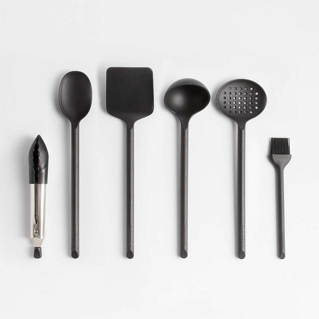 Crate & Barrel Black Nylon Utensils, Set of 6