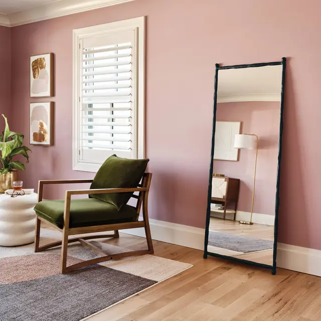 25"x65" Decorative Forged Metal Floor Mirror Black - Threshold™