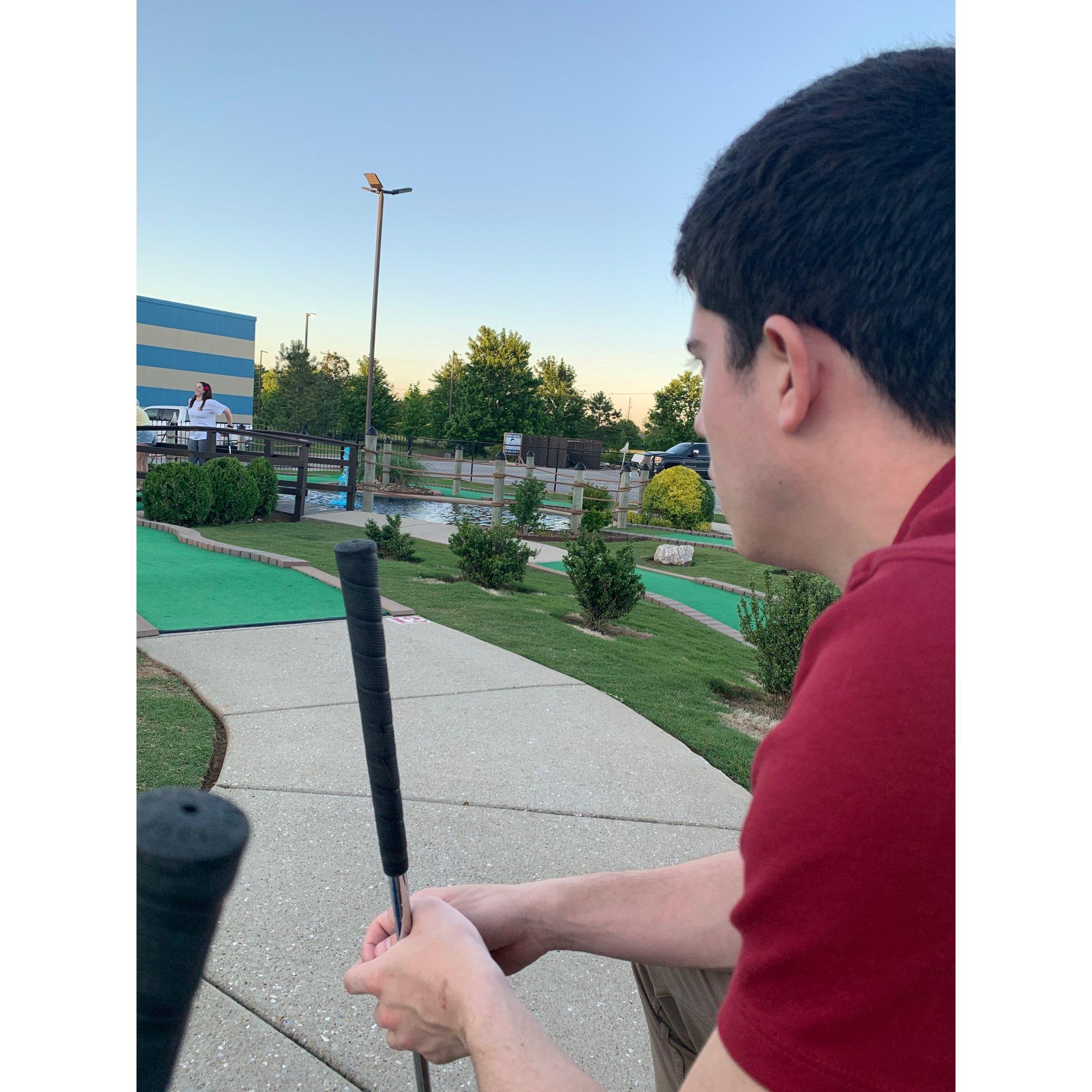 The only picture I took of Reagan on our first date, I was too nervous to ask him to take a picture with me. Also so nervous that I lost mini golf