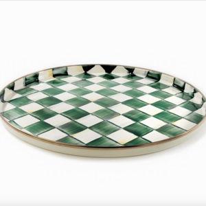 Emerald Check Round Tray