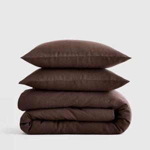 King Linen Duvet Cover Set Espresso | Quince