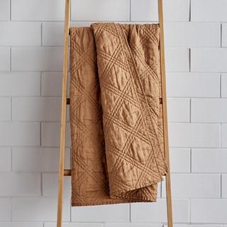 Washed Linen Quilted Throw