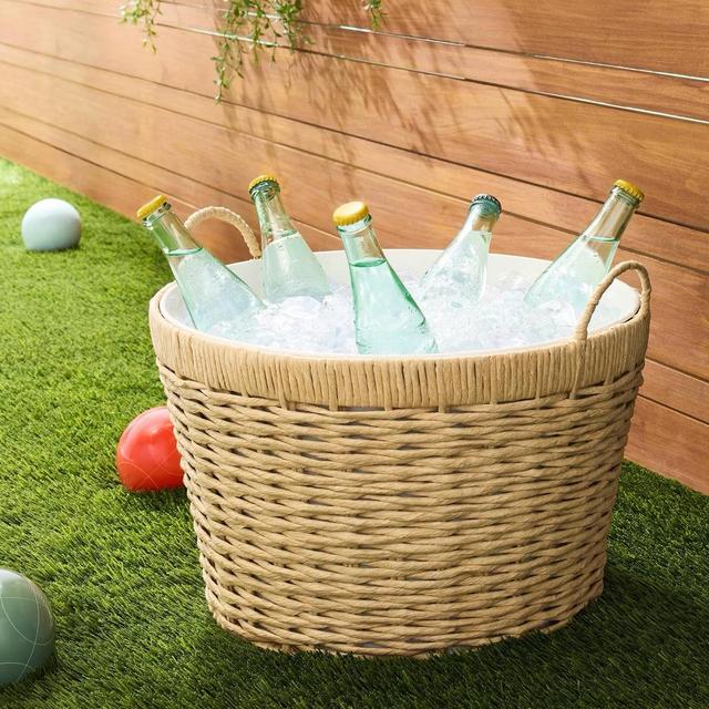 23L Woven Wrapped Metal Beverage Tub - Hearth & Hand™ with Magnolia
