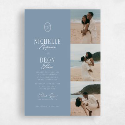Storm Blue Wedding Invitation - Reece Multiphoto