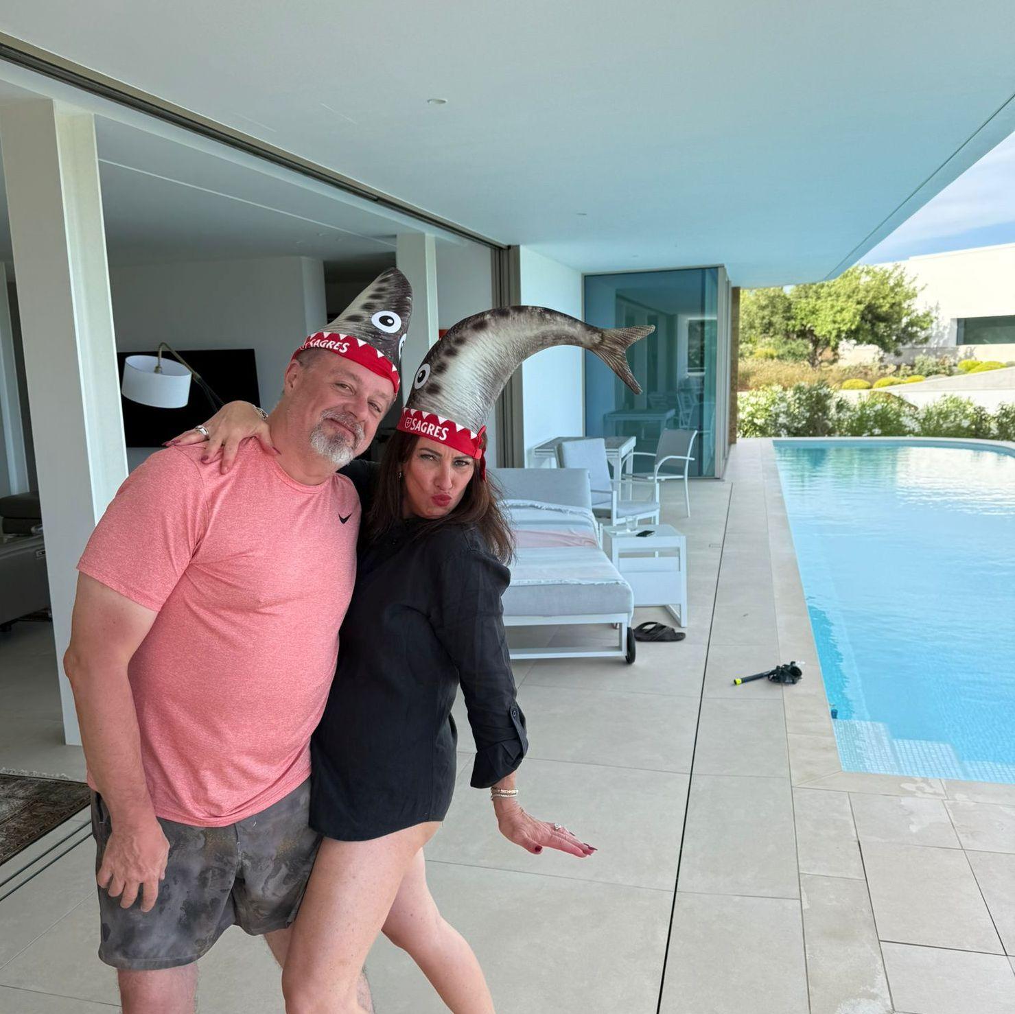 Pool time in Portugal at Francois!