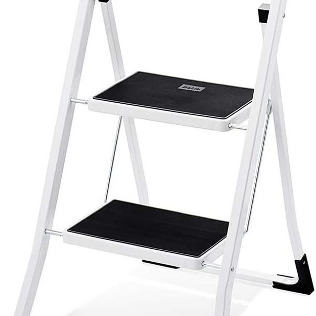 Delxo 2 Step Step Stool for Adult, Folding Metal Step Ladder