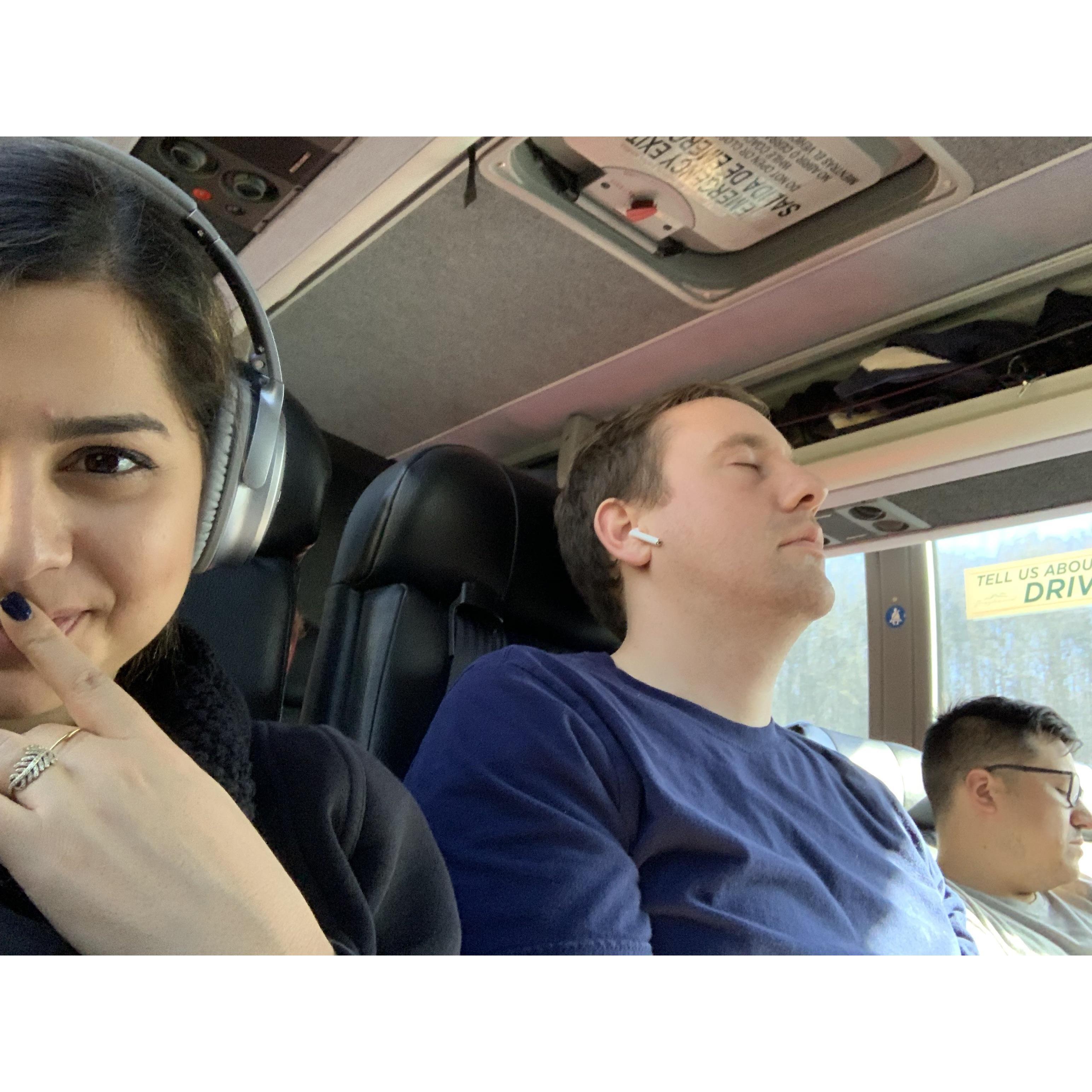 Some of us don't do 4 hour bus trips very well...