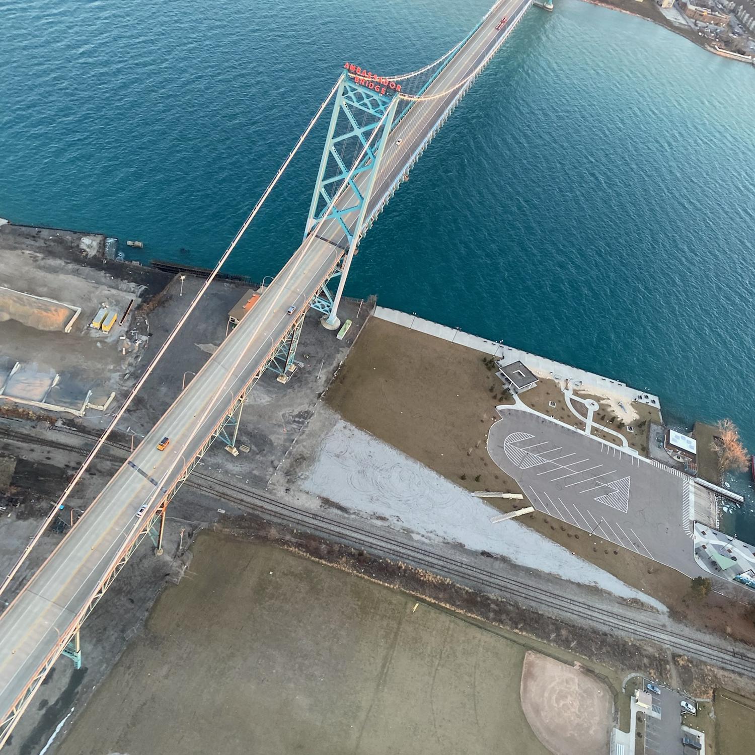 Ambassador Bridge from above, can't wait to get the second part of this shot