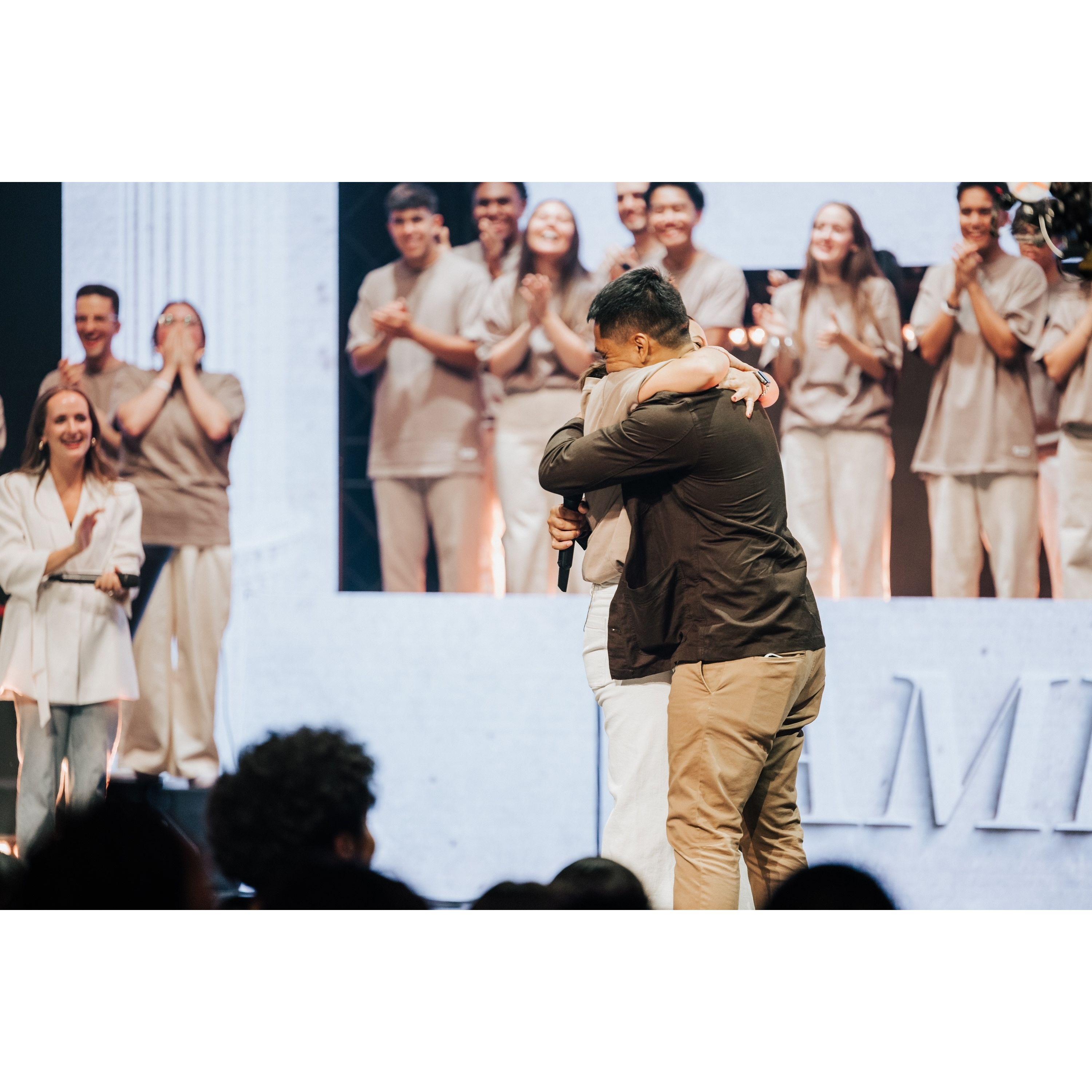 Miranda surprised to see Kevin, since he was not supposed to attend the conference in California