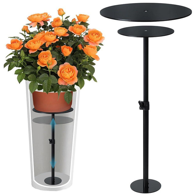 Adjustable Plant Risers for Inside Pots, 17-31" Rise Planter Insert Filler for Large Pots, Plant Lift Inserts Pot Risers for Indoor Outdoor Tall Taper Planter Container (6" 8" 10" Base Top, Set of 1)