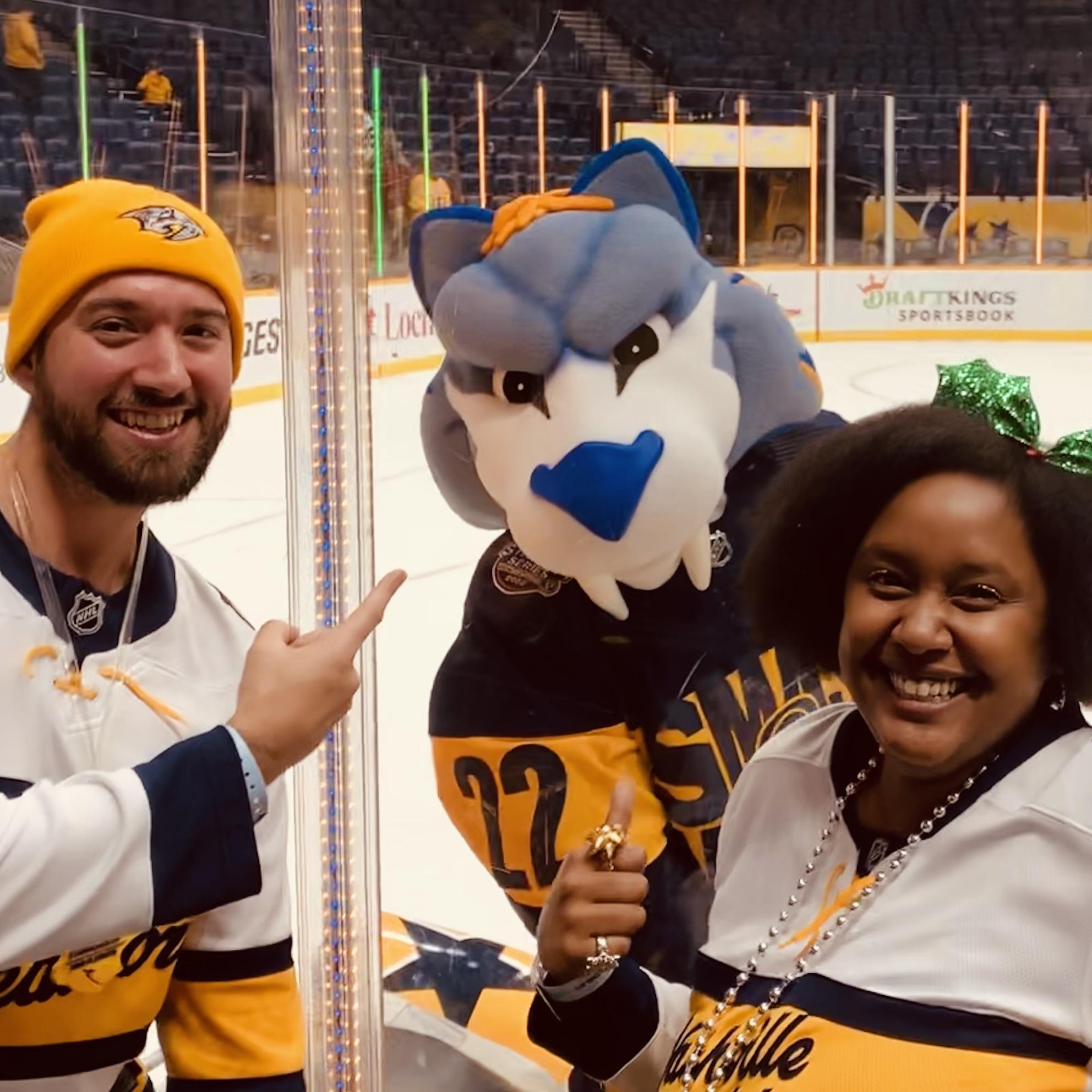 We got to snap a picture with Gnash from our Lexus Lounge rink-side company seats!! It was awesome!