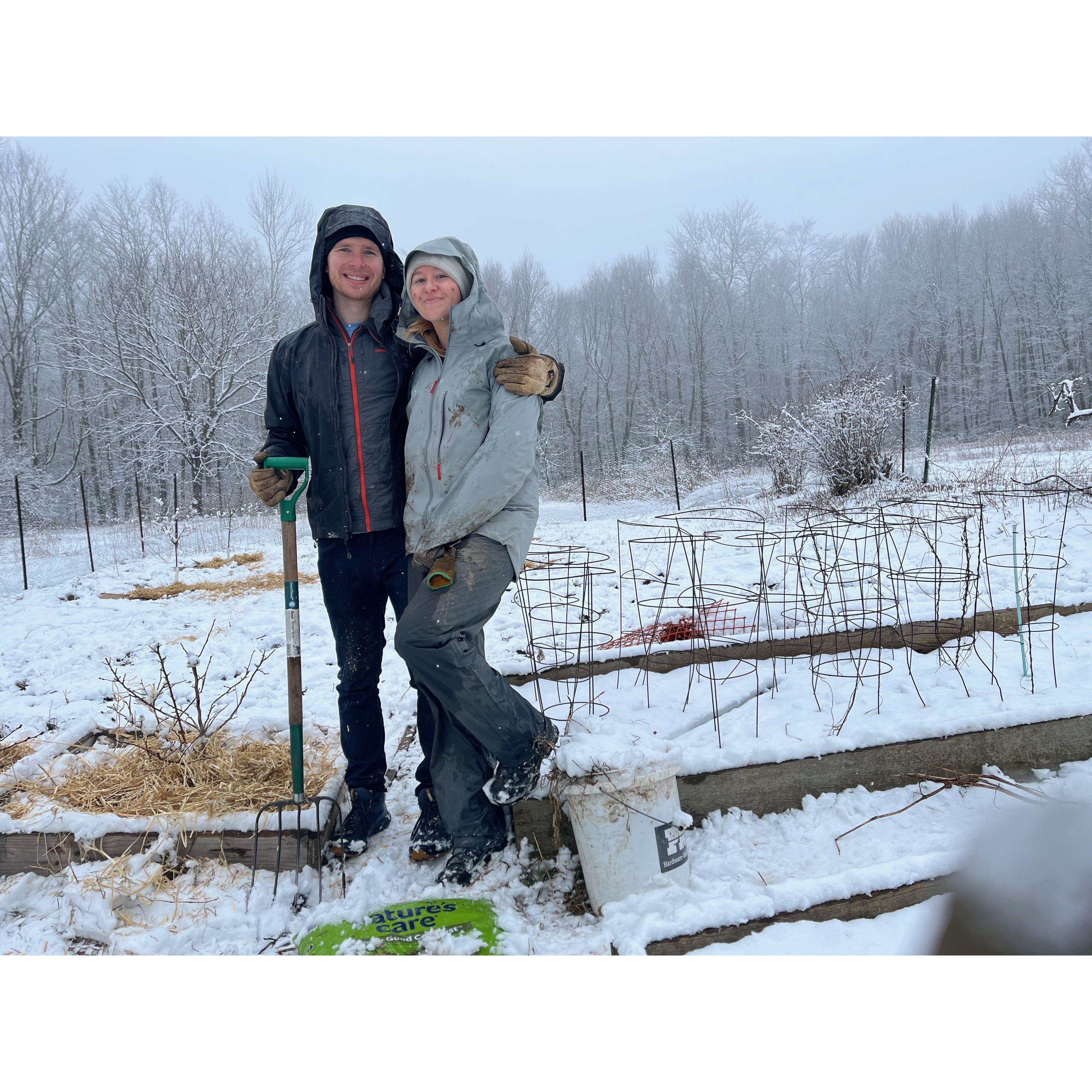 Garden prep in Rileyville, PA, Winter 2022