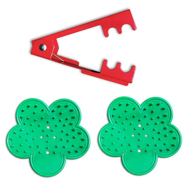 QMARK 3 Pcs Thorn Leaf Stripper, Stripping Tool, Rose Stripper, Thorn Leaf Pruners, Forceps for Rose Flower Floral Arrangement (Classic)
