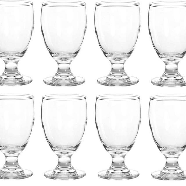 Epure Cremona Collection 8 Piece Water Goblet Glass Set - Strong Stemmed Glasses For Drinking Water, Juice, Wine, Mixed Drinks, and Cocktails (Water Goblet (10.5 oz))