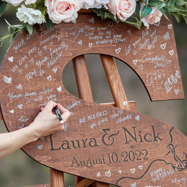 Wooden Name Sign Custom Letter a Guest Book Wedding Guest Book Alternative Guest Book Alternative Wedding Letter Guest Book Alternative