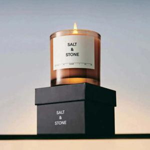 SALT & STONE Scented Candle for Women & Men | Hand-Poured, Aromatic & Fragrant | Coconut & Soy Blend Wax | 100% Cotton Wick | Long-Lasting 50 Hour Burn Time (8.5 oz) (Black Rose & Oud)