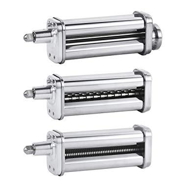 3Pcs for Pasta Attachment by HOZODO, Pasta Attachment for KitchenAid Mixer,  Includes Pasta Sheet Roller, Spaghetti Fettuccine Cutter 