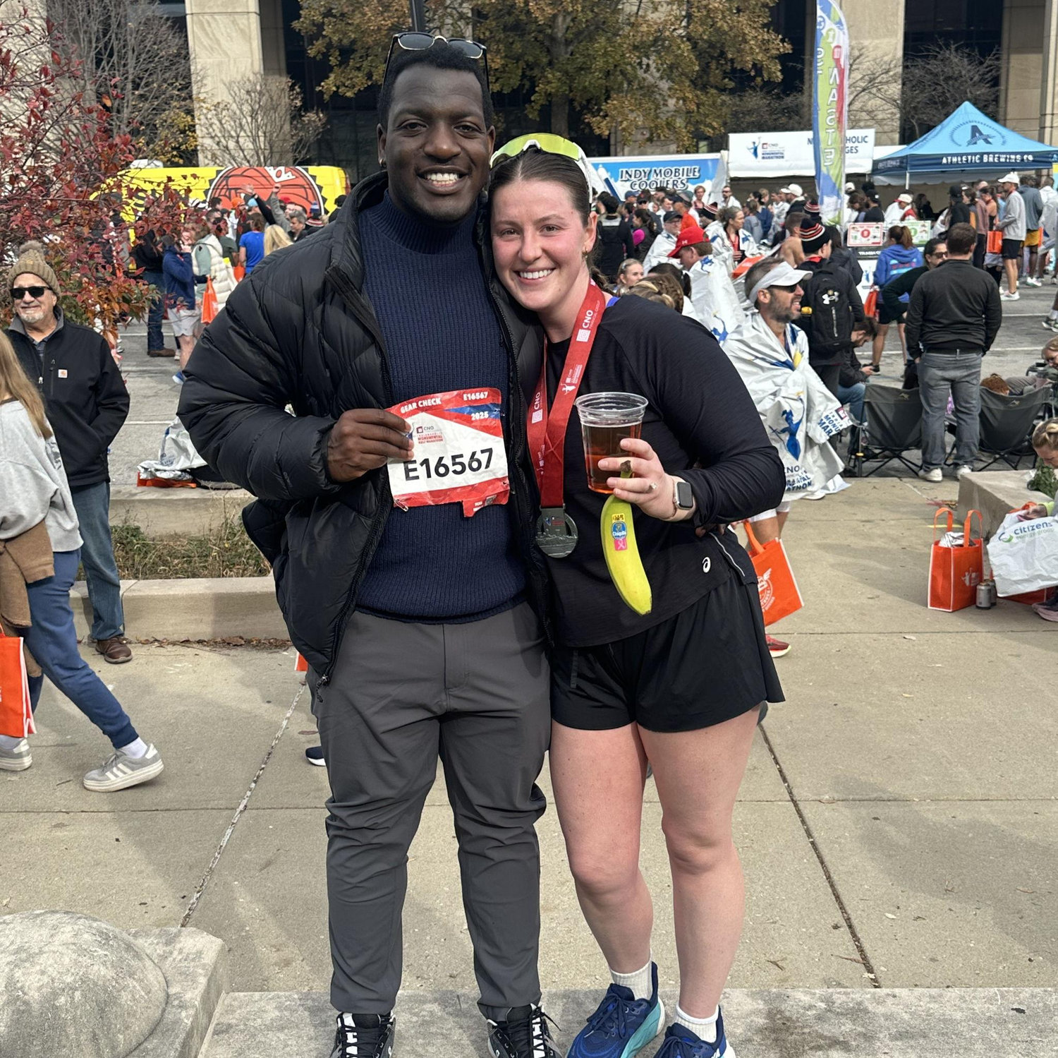 "Nat's first half marathon! Malik helped Natalie train until she started running more than 6 miles.