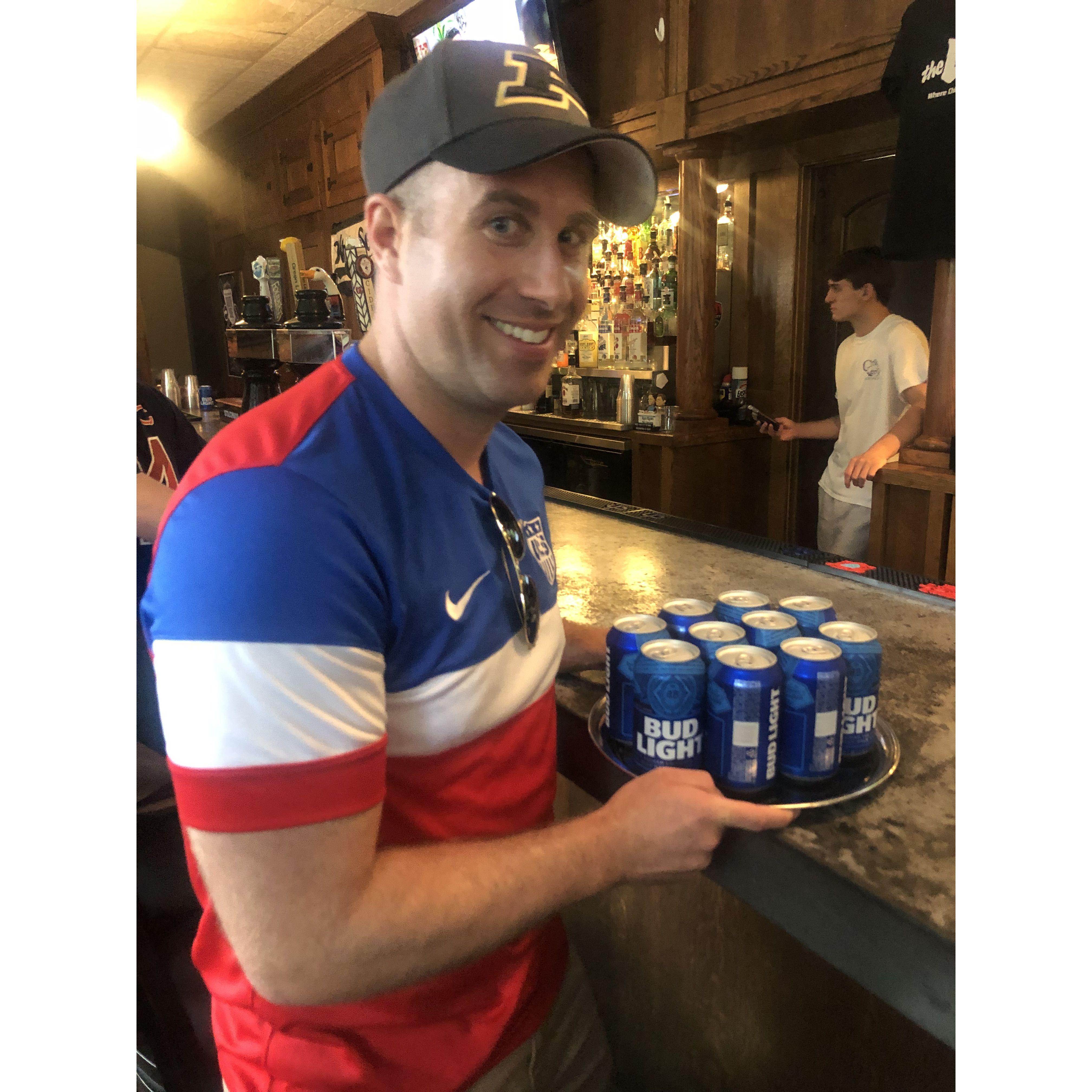 The silver platter of Bud light