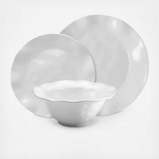 Ruffle 12-Piece BPA Free Melamine Dinnerware Set, Service for 4