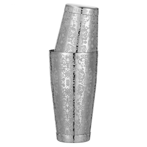 Stainless Steel Boston Shaker with Etched Pattern
