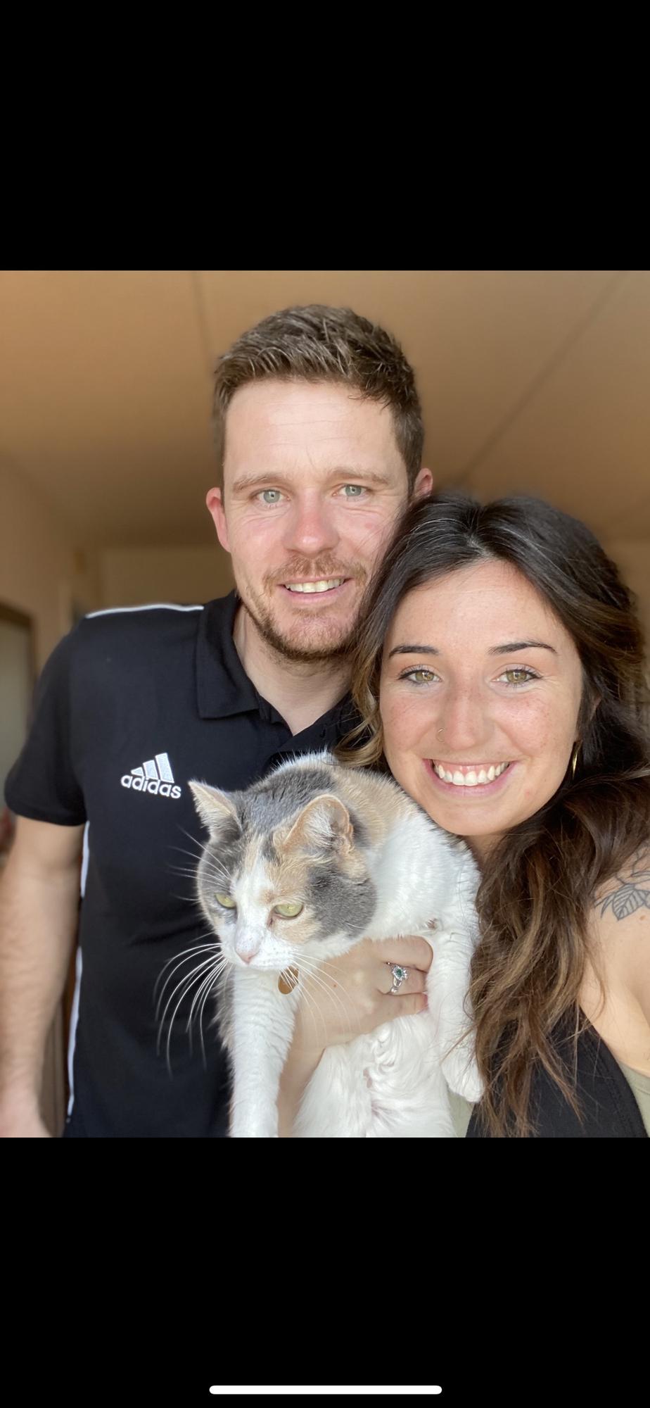 Family pic with the our fur baby Carrie Bradshaw!