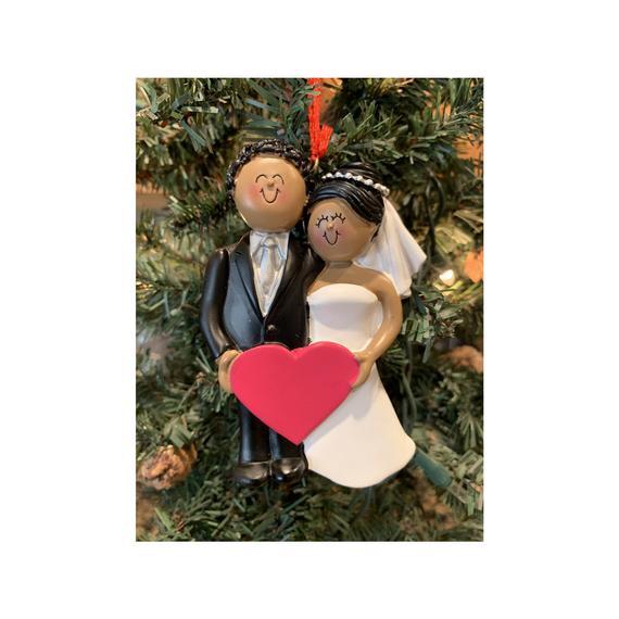 BRIDE and GROOM ORNAMENT-African American Bride and Groom Ornament